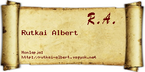 Rutkai Albert névjegykártya