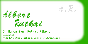 albert rutkai business card